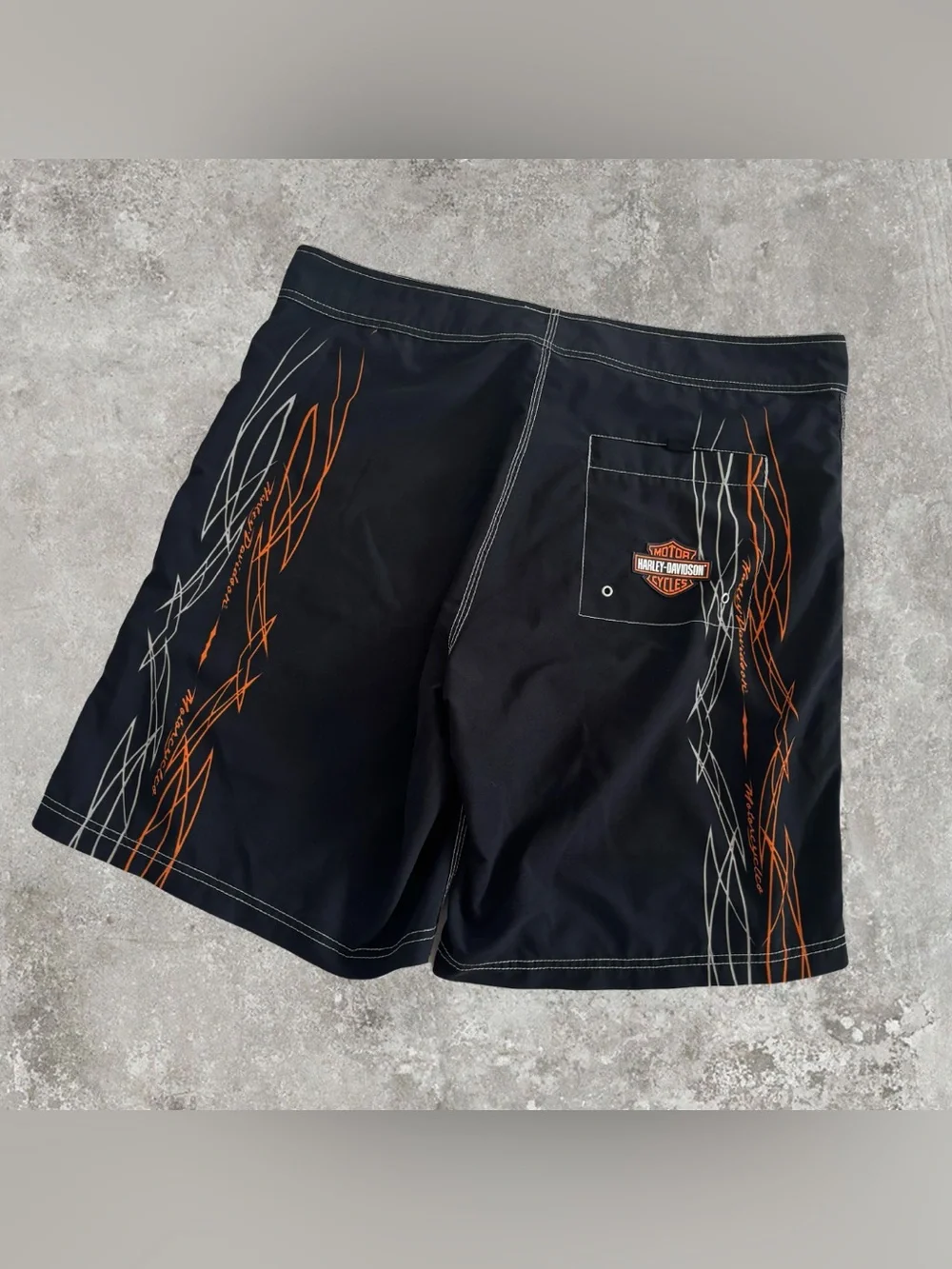 Harley Davidson Motorcycles Black Swim Trunks